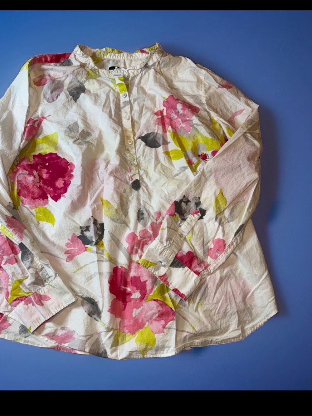 Talbots White Floral Top Shirt XL Cotton - Picture 1 of 2